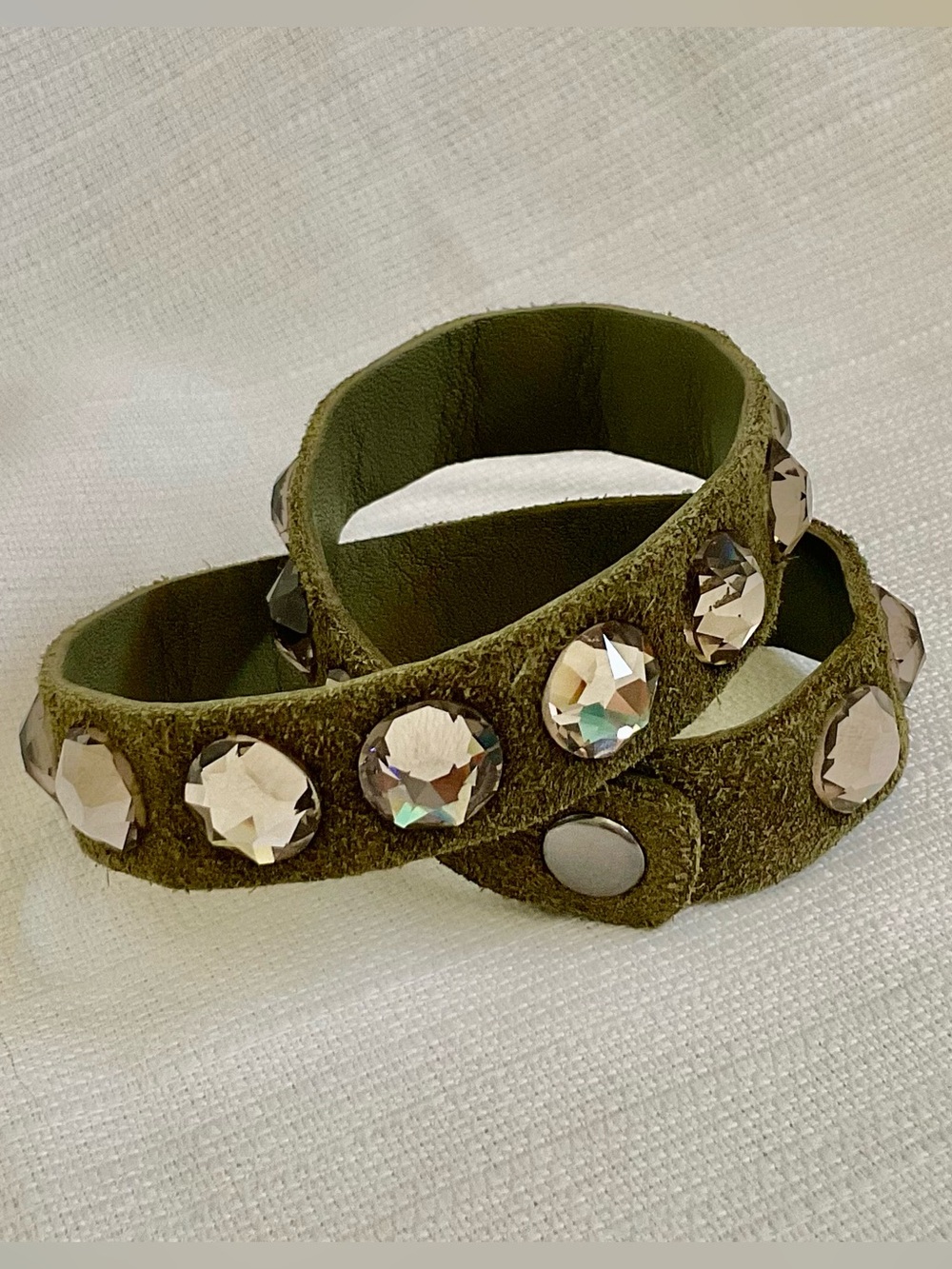 PEDRO GARCIA Swarovski and Suede Wrap Bracelet/Choker